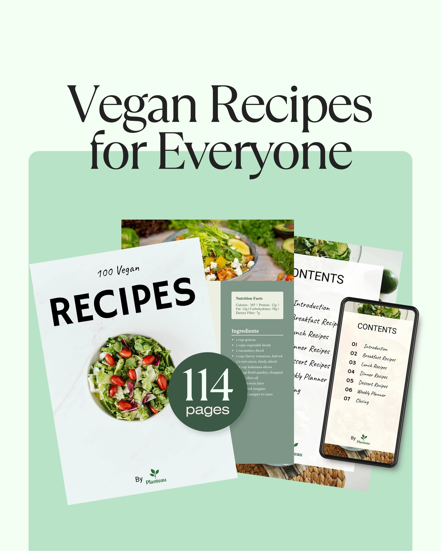 100 Delicious Vegan Recipes Ebook - Plant-Based Cookbook for Healthy Living | Instant Digital Download
